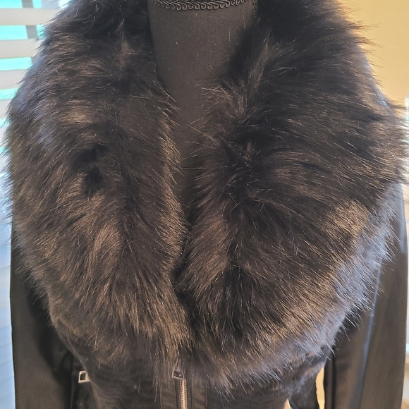 Guess Leather Jacket with Fur - Picture 8 of 10